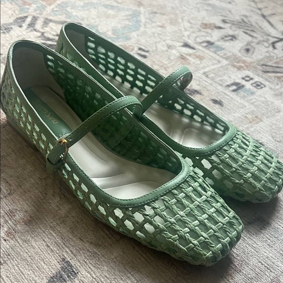 Franco Sarto Green Woven Mary Jane Flats - Picture 10 of 10